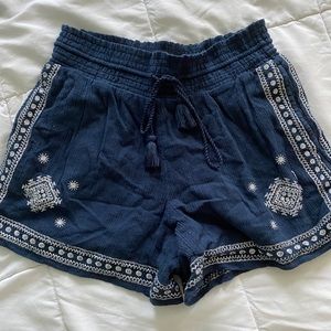 J.Crew New Navy Soft Shorts with Embroidery